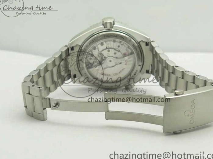 0312 Chic Planet Ocean 600M Co-Axial GMT 43.5mm VSF 1:1 Best Edition Black Dial Silver Markers on SS Bracelet A8605 Super Clone 8025